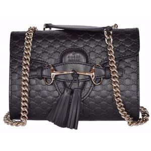 Gucci Emily Chain Black Calfskin Shoulder Bag